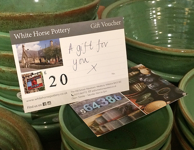 White Horse Pottery » Gift Voucher Card